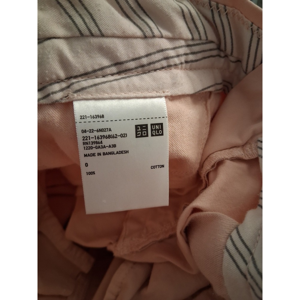 UNIQLO Women's Pink Chino Shorts Size 0 Cotton Classic Fit Mid Rise Pockets - Picture 13 of 13